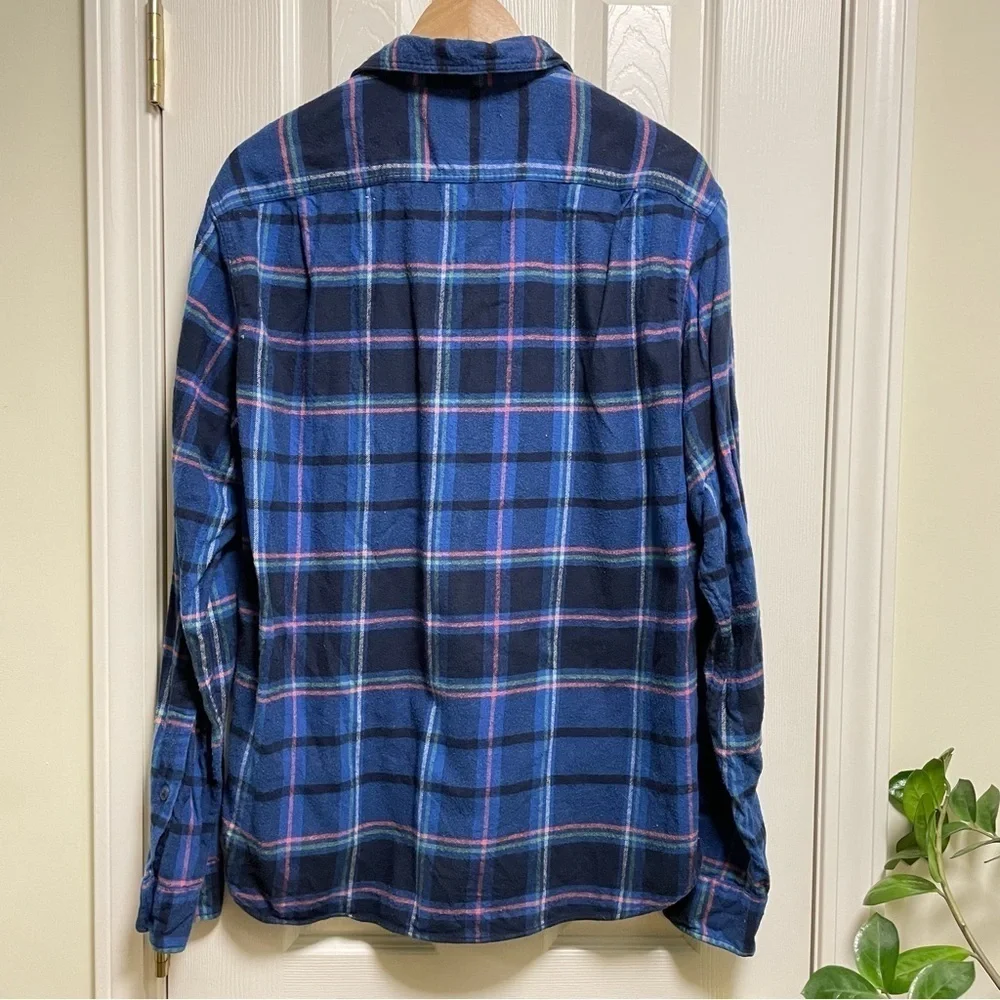 J. Crew Blue Plaid Flannel button down L